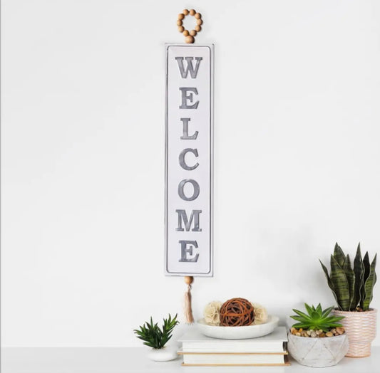 Stamped Metal Welcome Sign