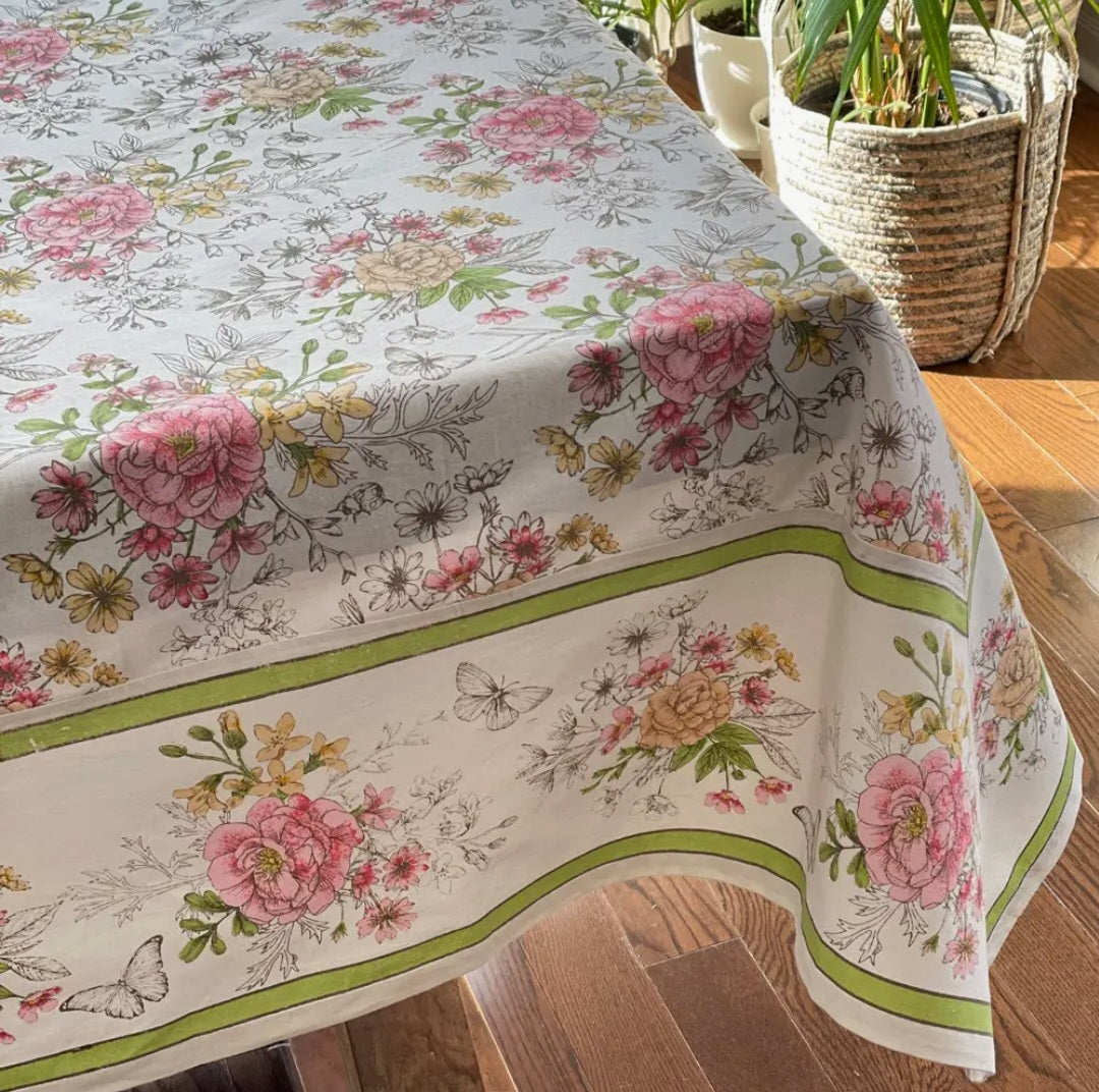 Garden of Eden Block Print Tablecloth