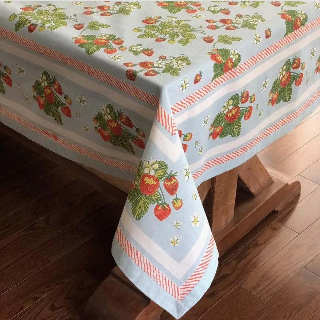 Very Berry Block Print Tablecloth