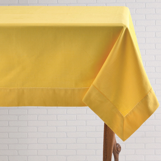 Hemstich Sunshine Yellow Tablecloth